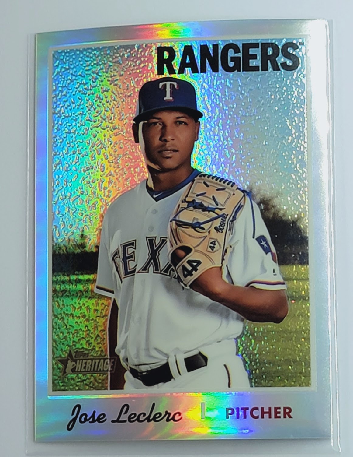 2019 Topps Heritage Jose
  Leclerc   Texas Rangers Baseball Card
  TH1C4 simple Xclusive Collectibles   