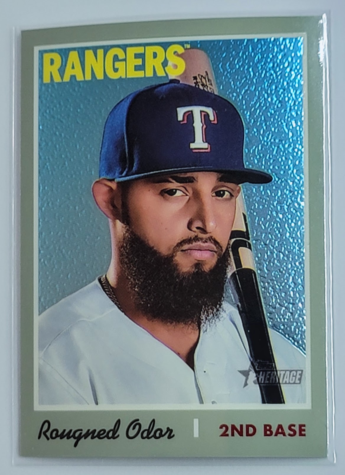 2019 Topps Heritage Rougned
  Odor   Texas Rangers Baseball Card
  TH1C4 simple Xclusive Collectibles   