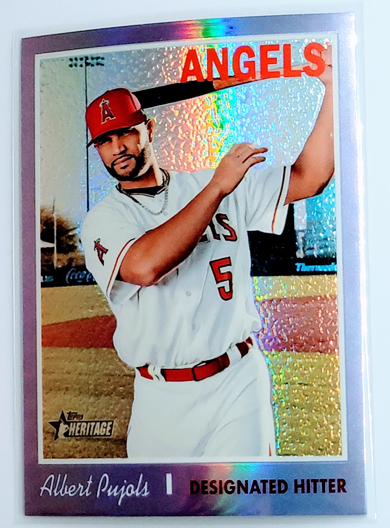 2019 Topps Heritage Albert
  Pujols   SP Los Angeles Angels Baseball
  Card TH1C4 simple Xclusive Collectibles   