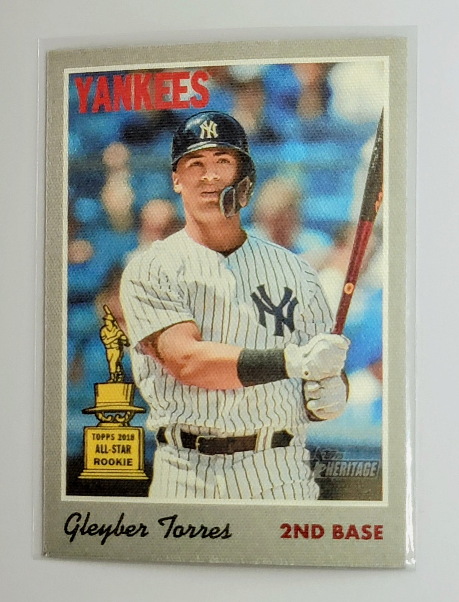 2019 Topps Heritage Gleyber
  Torres 1970 Cloth Stickers  New York
  Yankees Baseball Card TH1C4 simple Xclusive Collectibles   