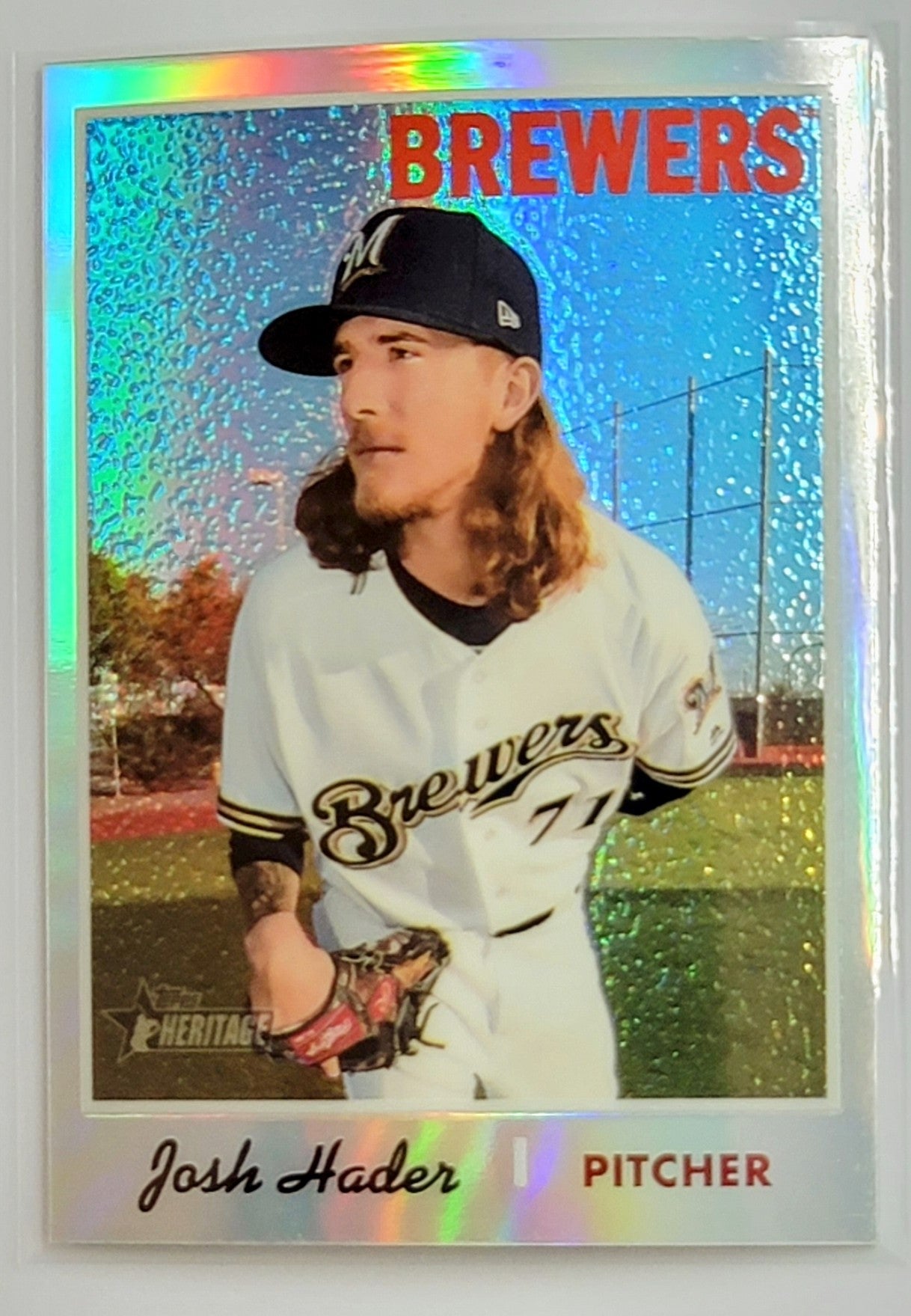 2019 Topps Heritage Josh
  Hader   Milwaukee Brewers Baseball Card
  TH1C4 simple Xclusive Collectibles   