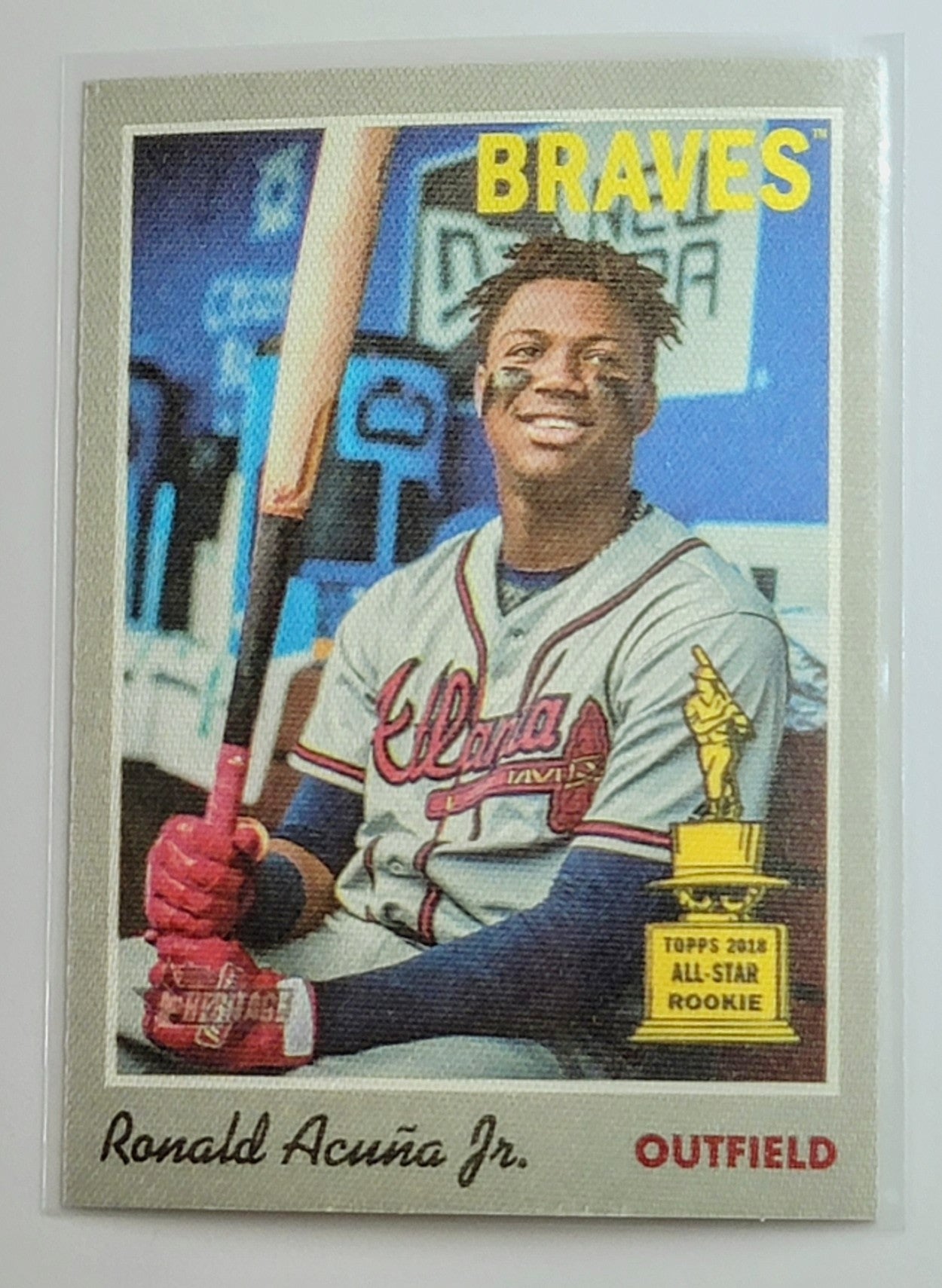 2019 Topps Heritage Ronald
  AcuÃ±a Jr. Chrome Gold Refractor  SN5
  Atlanta Braves Baseball Card TH1C4 simple Xclusive Collectibles   