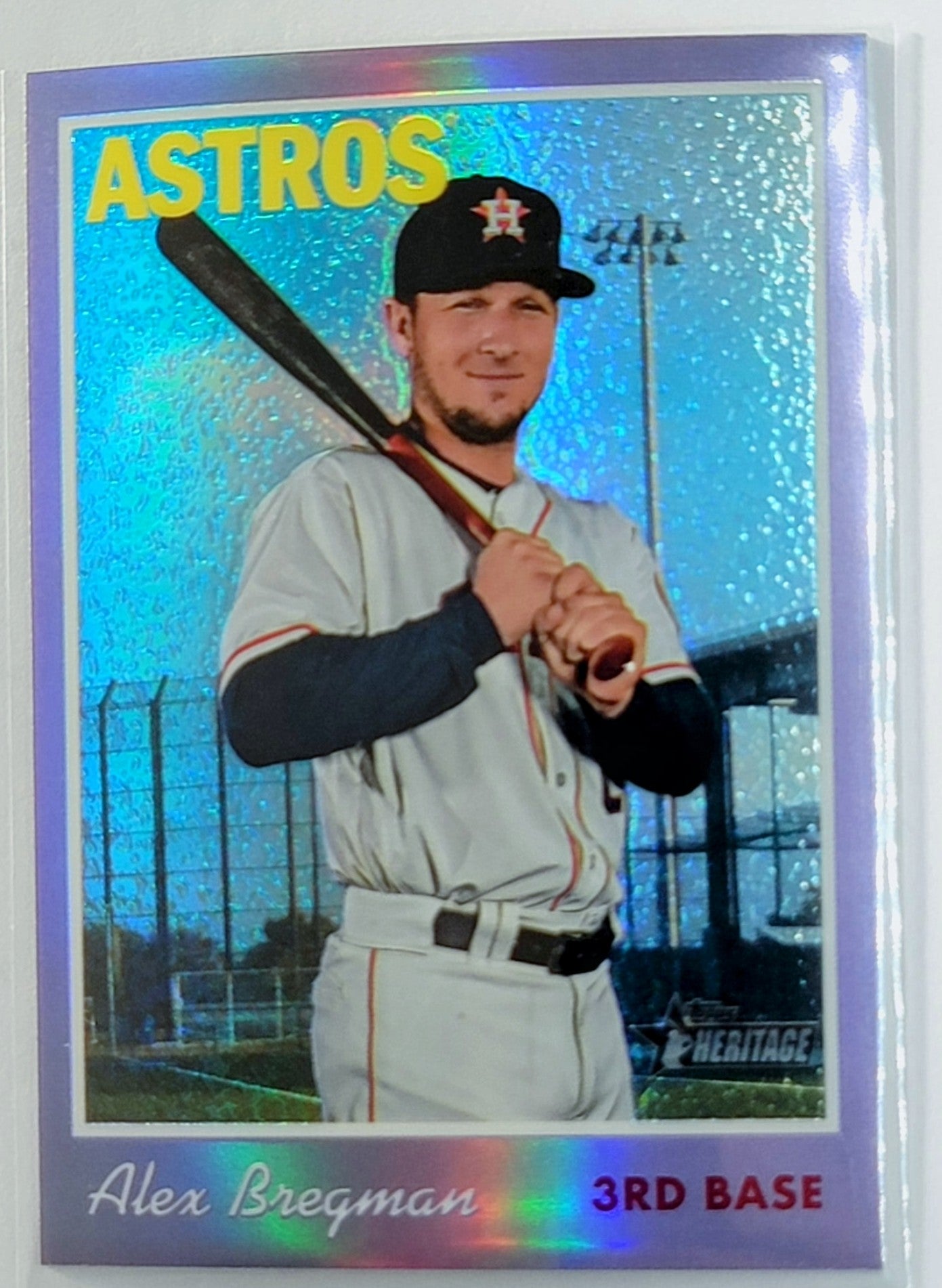 2019 Topps Heritage Alex
  Bregman Chrome Purple Refractor 
  Houston Astros Baseball Card TH1C4 simple Xclusive Collectibles   