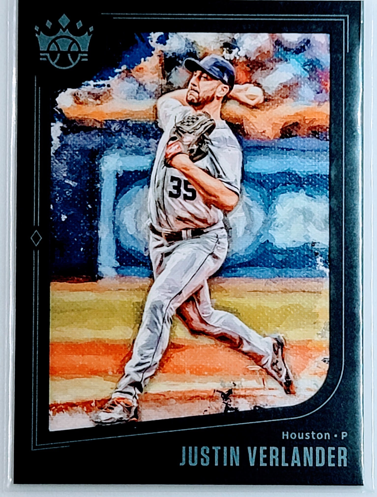 2019 Panini Diamond Kings
  Justin Verlander Framed Blue  Houston
  Astros Baseball Card TH1C4 simple Xclusive Collectibles   