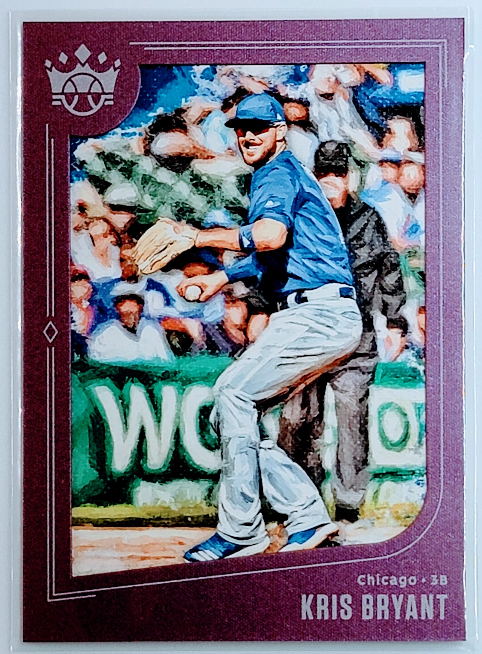 2019 Panini Diamond Kings Kris
  Bryant Framed Plum  SP, VAR Chicago
  Cubs Baseball Card TH1C4 simple Xclusive Collectibles   