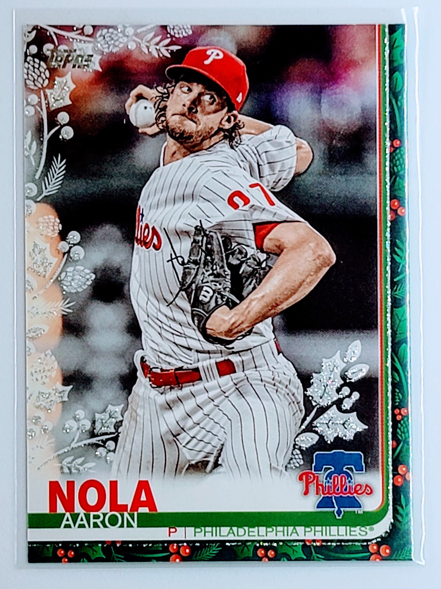 2019 Topps Aaron Nola Rainbow
  Foil  Philadelphia Phillies Baseball
  Card TH1C4 simple Xclusive Collectibles   