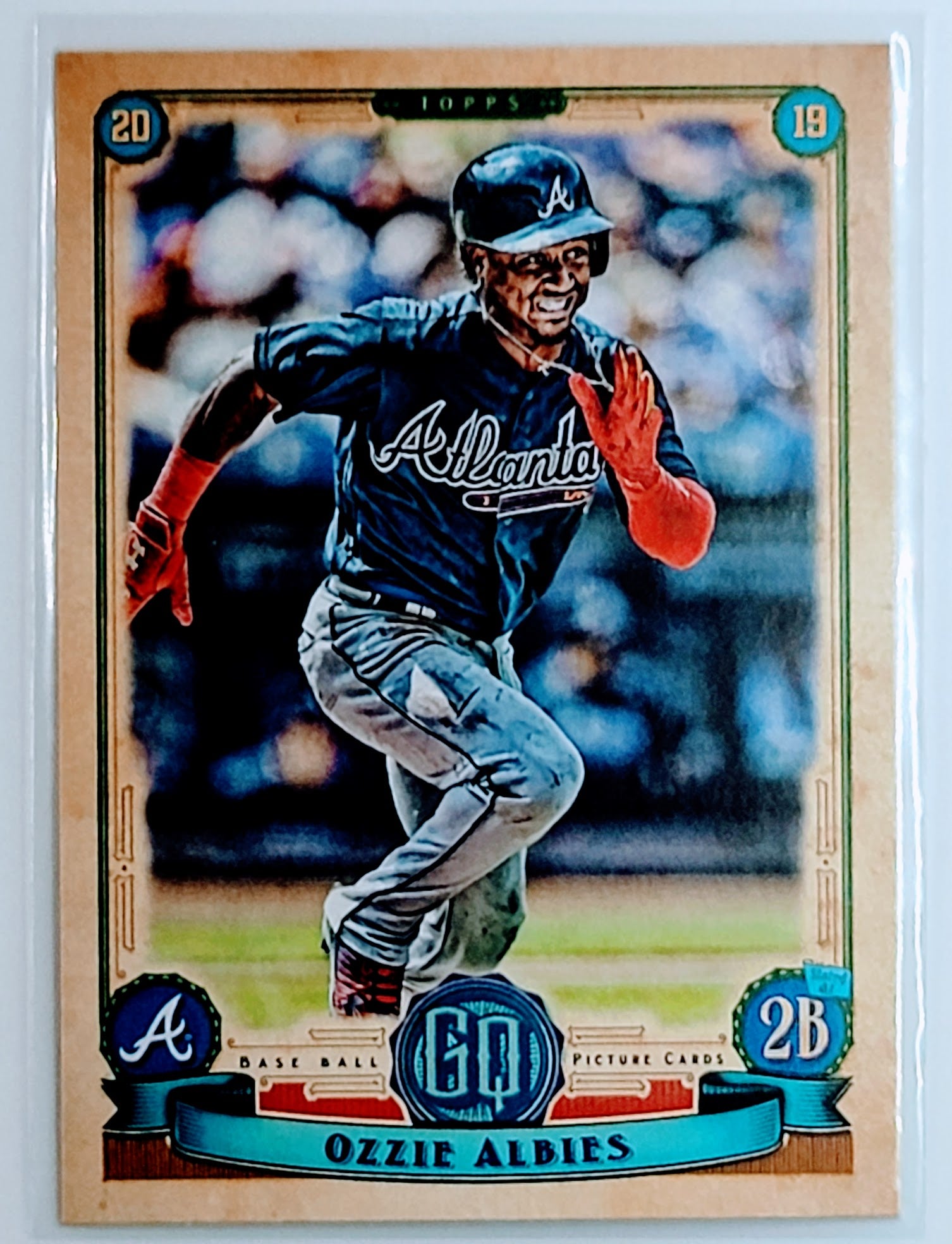 2019 Topps Gypsy Queen Ozzie
  Albies Missing Nameplate  Atlanta
  Braves Baseball Card TH1C4 simple Xclusive Collectibles   