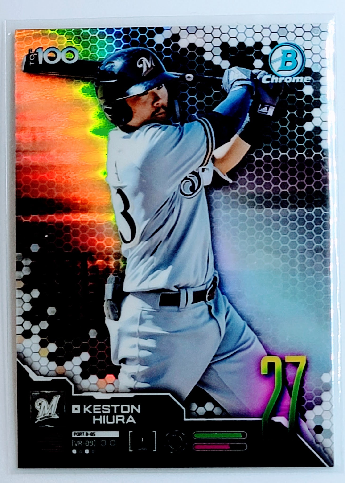 2019 Bowman Keston Hiura
  Bowman Scouts' Top 100  Milwaukee
  Brewers Baseball Card TH1C4 simple Xclusive Collectibles   