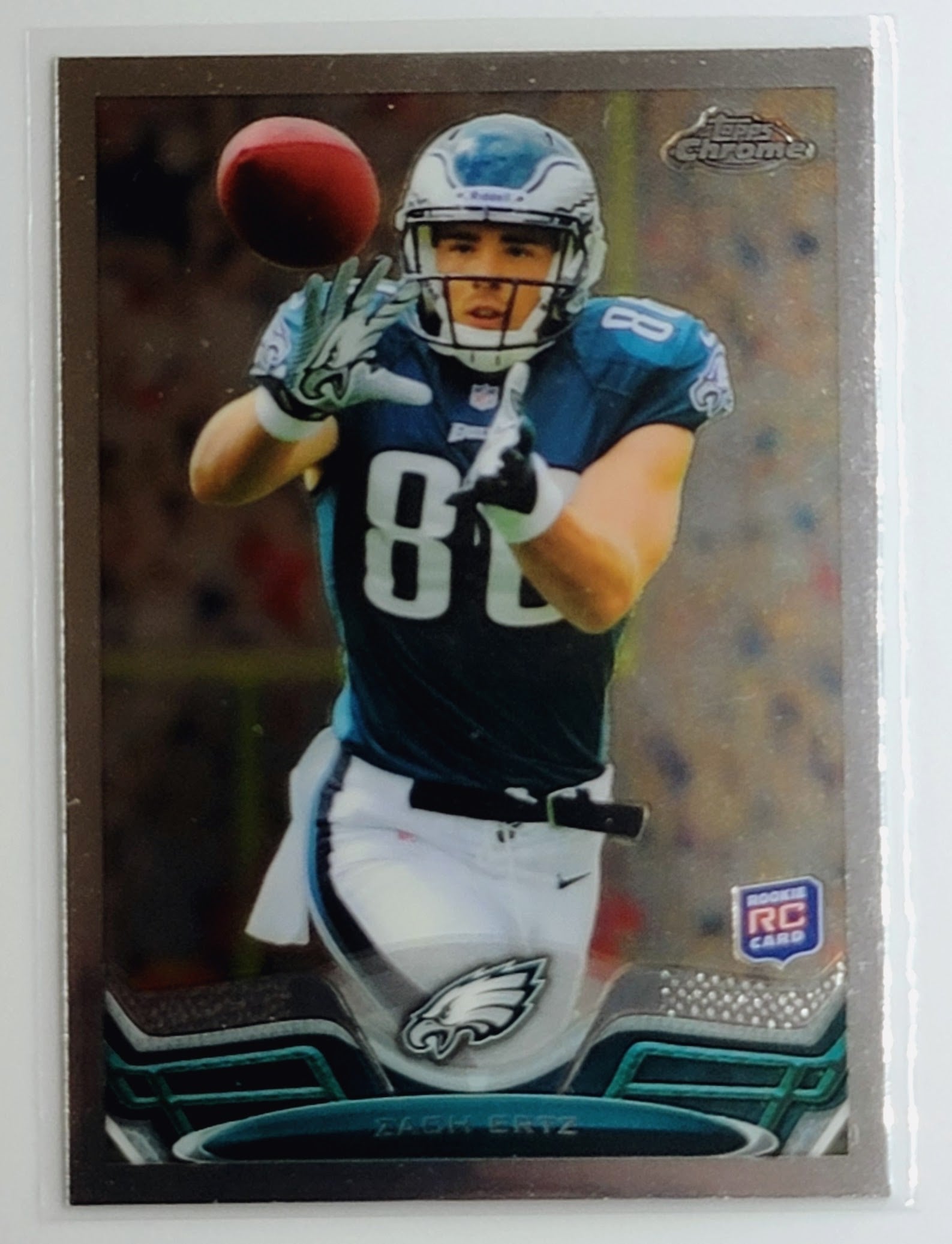 2013 Topps Chrome Zach
  Ertz   RC Philadelphia Eagles Football
  Card TH1C4 simple Xclusive Collectibles   