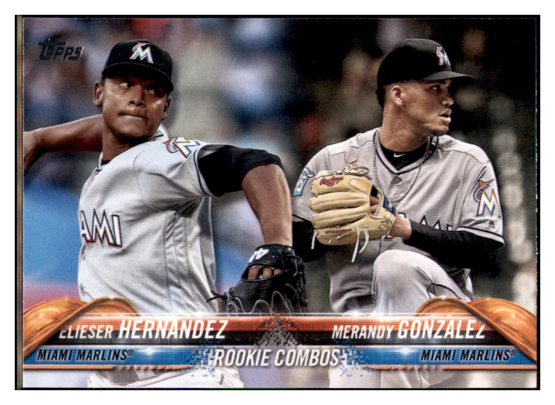 2018 Topps Update Merandy Gonzalez /
  Elieser Hernandez Rookie  Miami Marlins
  #US77 Baseball card   M32P1 simple Xclusive Collectibles   