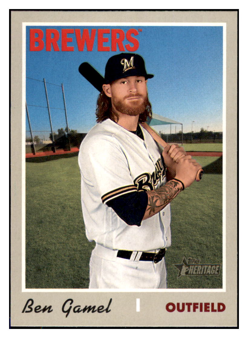 2019 Topps Heritage Ben Gamel  Milwaukee Brewers #582 Baseball card   M32P1 simple Xclusive Collectibles   