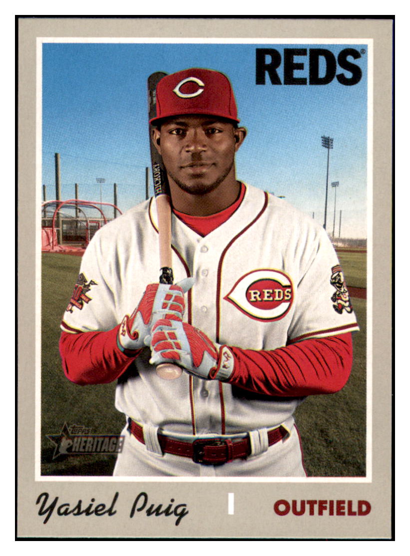 2019 Topps Heritage Yasiel Puig  Cincinnati Reds #541 Baseball card   M32P1 simple Xclusive Collectibles   