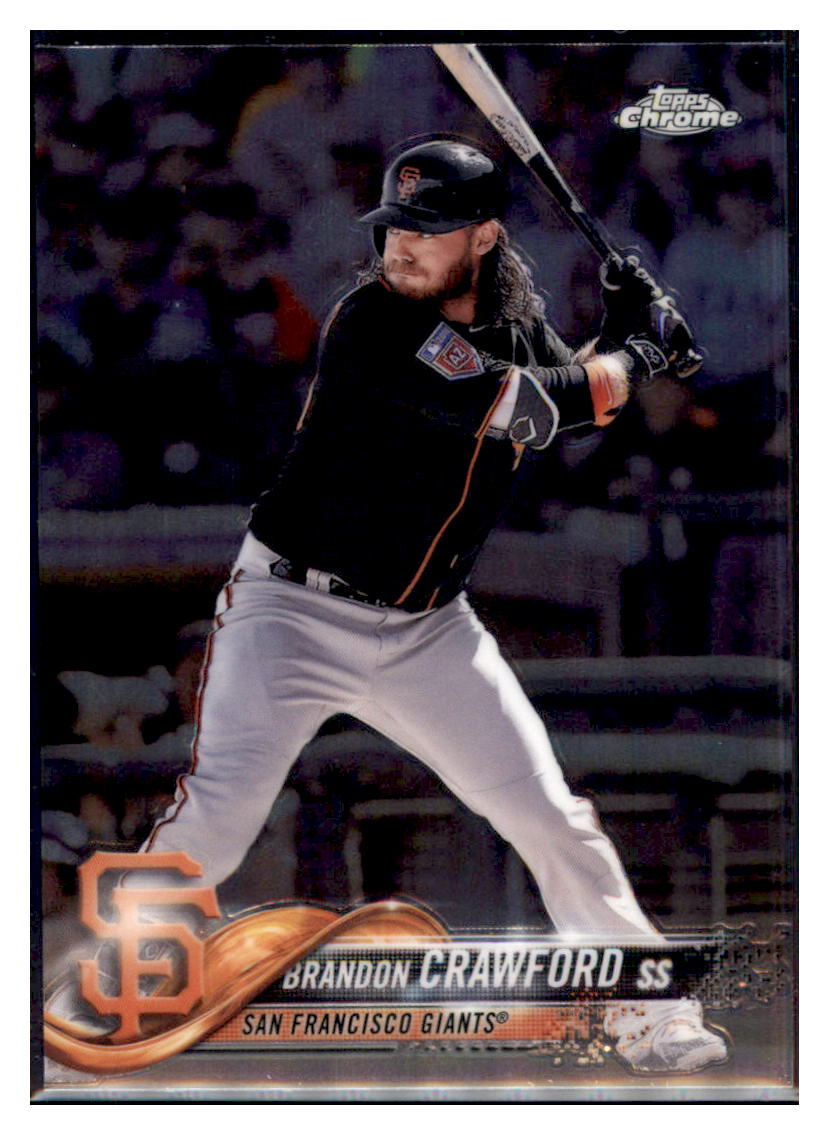 2018 Topps Chrome Brandon Crawford  San Francisco Giants #111 Baseball
  card   M32P1 simple Xclusive Collectibles   