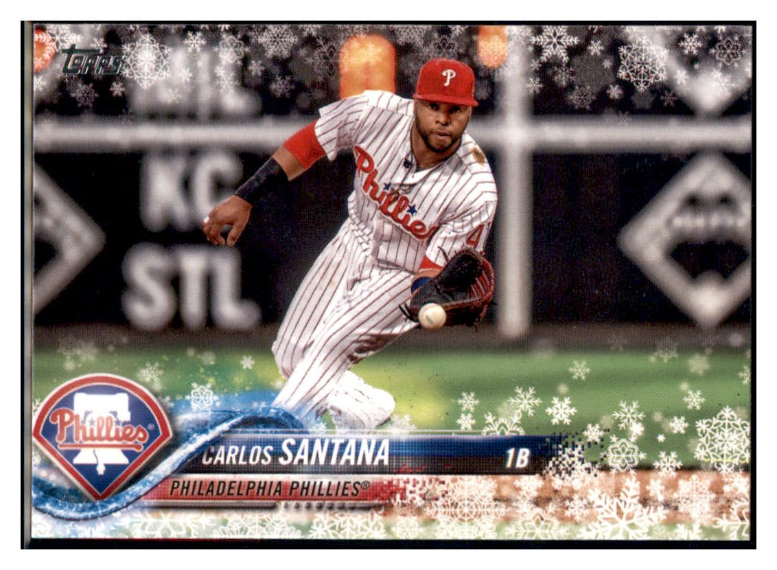 2018 Topps Holiday Carlos Santana  Philadelphia Phillies #HMW156 Baseball
  card   M32P1 simple Xclusive Collectibles   