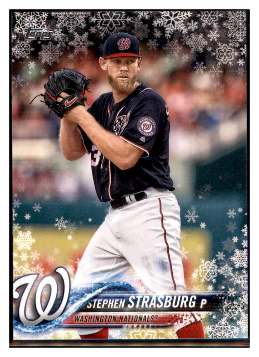 2018 Topps Holiday Stephen Strasburg  Washington Nationals #HMW49 Baseball
  card   M32P1 simple Xclusive Collectibles   