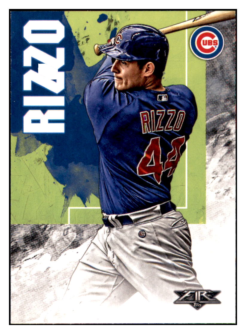 2019 Topps Fire Anthony Rizzo  Chicago Cubs #32 Baseball card   M32P1 simple Xclusive Collectibles   