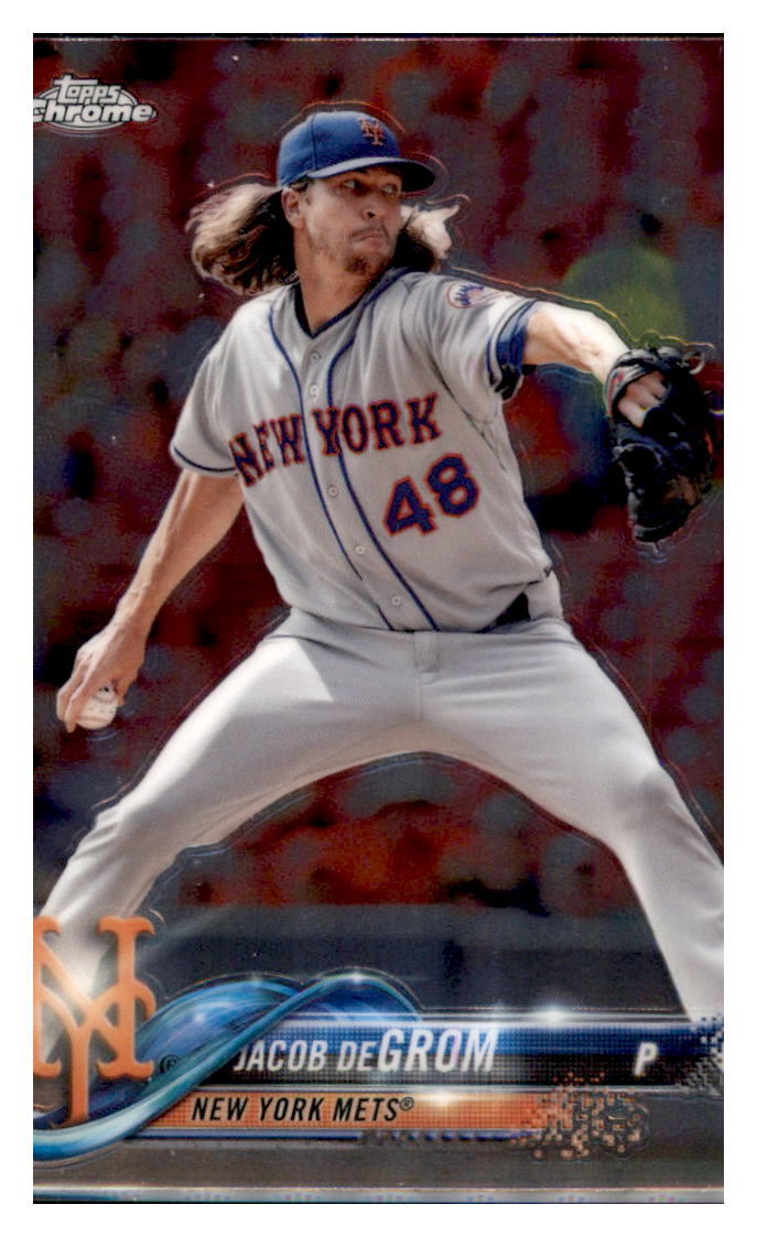 2018 Topps Chrome Jacob deGrom  New York Mets #143 Baseball card   M32P1 simple Xclusive Collectibles   