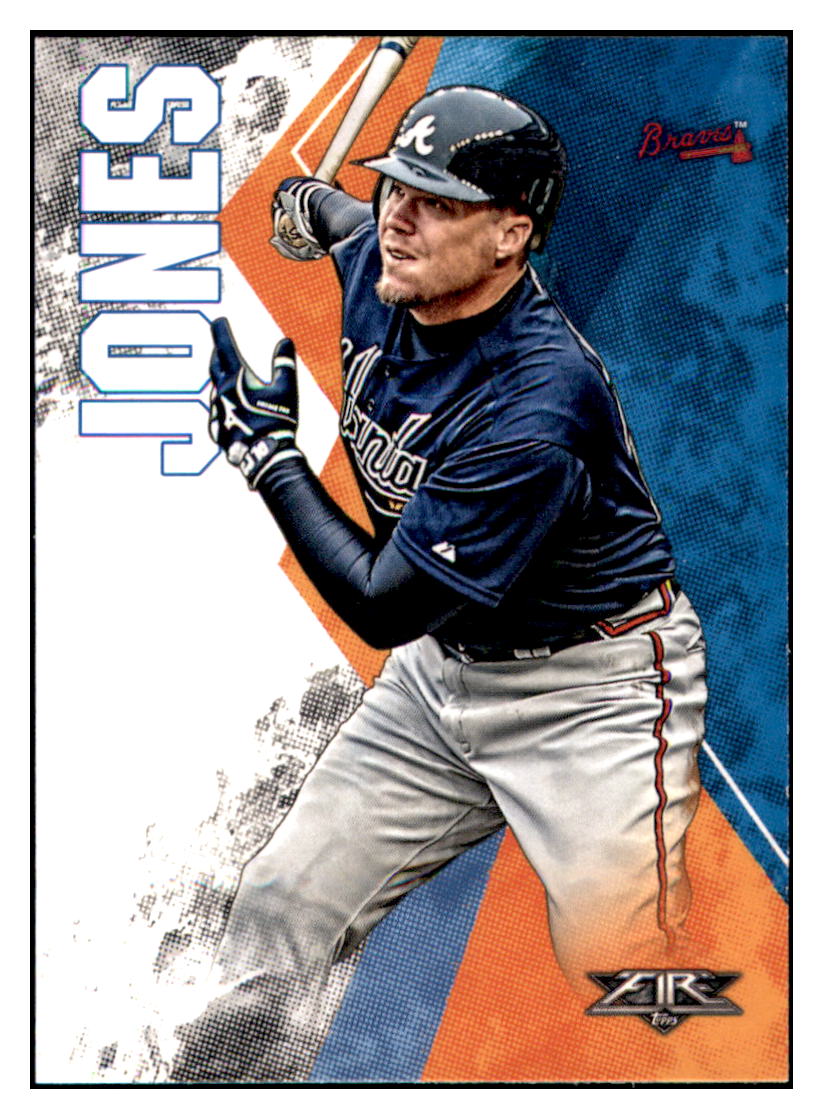2019 Topps Fire Chipper Jones  Atlanta Braves #2 Baseball card   M32P1_1a simple Xclusive Collectibles   