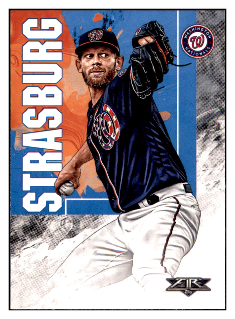 2019 Topps Fire Stephen Strasburg  Washington Nationals #182 Baseball
  card   M32P1 simple Xclusive Collectibles   
