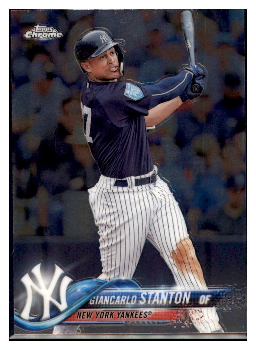 2018 Topps Chrome Giancarlo Stanton  New York Yankees #186 Baseball card   M32P1 simple Xclusive Collectibles   