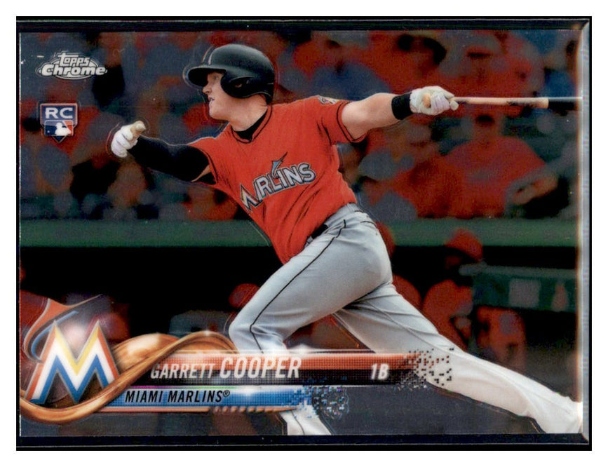 2018 Topps Chrome Garrett Cooper  Miami Marlins #188 Baseball card   M32P1 simple Xclusive Collectibles   