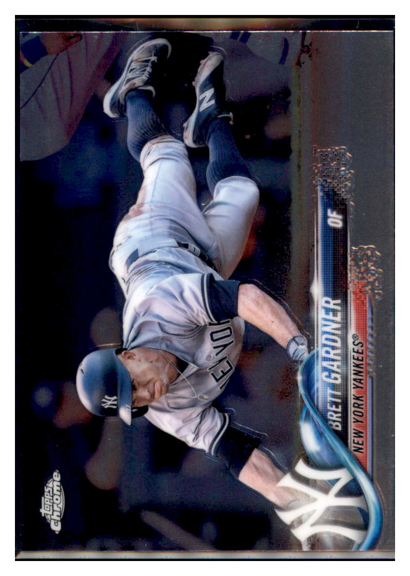 2018 Topps Chrome Brett Gardner  New York Yankees #109 Baseball card   M32P2 simple Xclusive Collectibles   