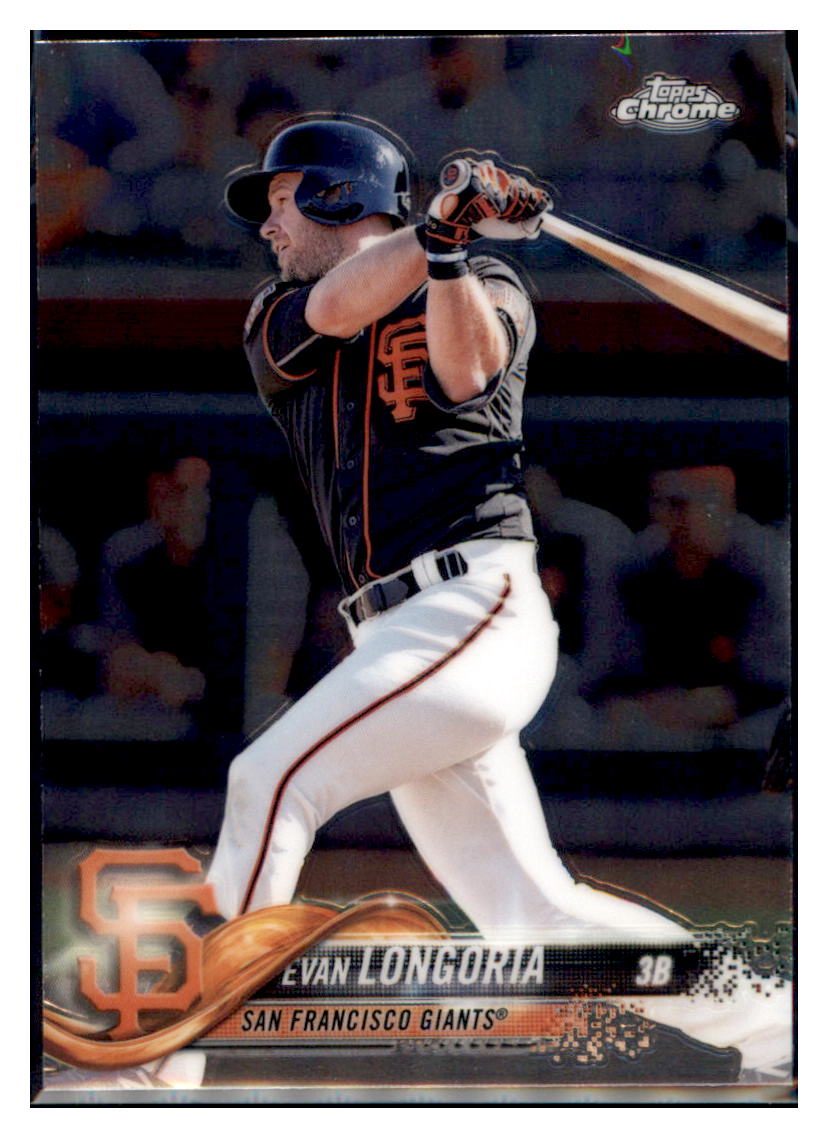 2018 Topps Chrome Evan Longoria  San Francisco Giants #95 Baseball card   M32P2 simple Xclusive Collectibles   