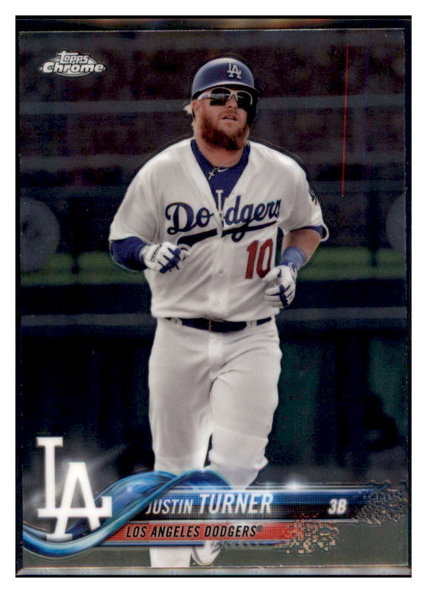 2018 Topps Chrome Justin Turner  Los Angeles Dodgers #36 Baseball card   M32P2 simple Xclusive Collectibles   
