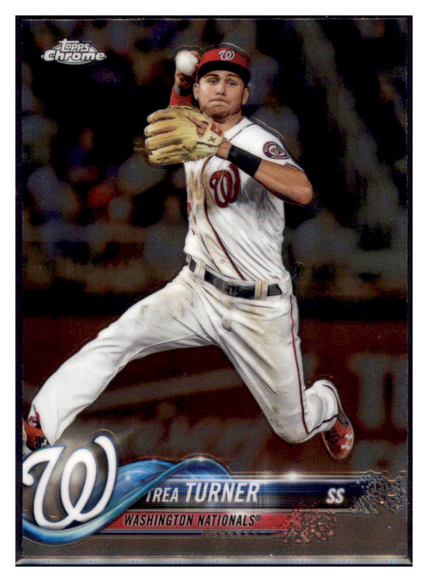 2018 Topps Chrome Trea Turner  Washington Nationals #146 Baseball
  card   M32P3 simple Xclusive Collectibles   