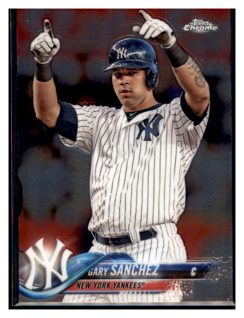 2018 Topps Chrome Gary Sanchez  New York Yankees #182 Baseball card   M32P3 simple Xclusive Collectibles   