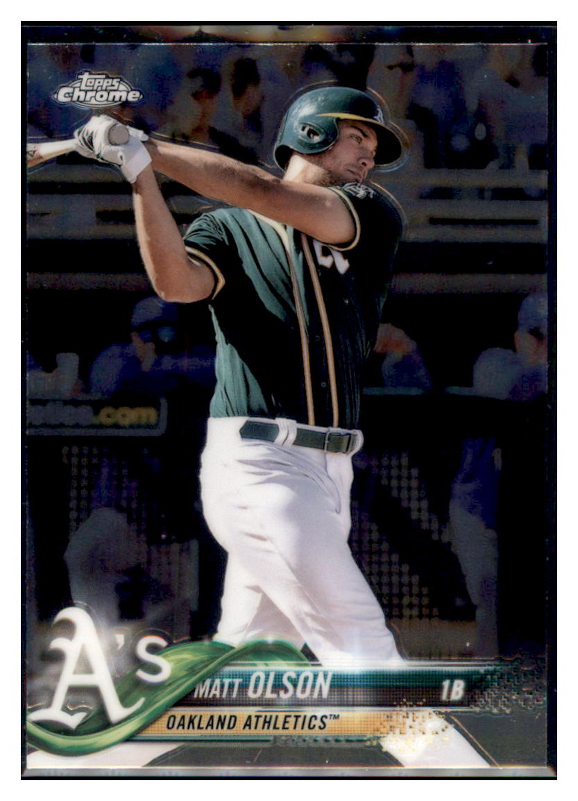 2018 Topps Chrome Matt Olson  Oakland Athletics #64 Baseball card   M32P3 simple Xclusive Collectibles   