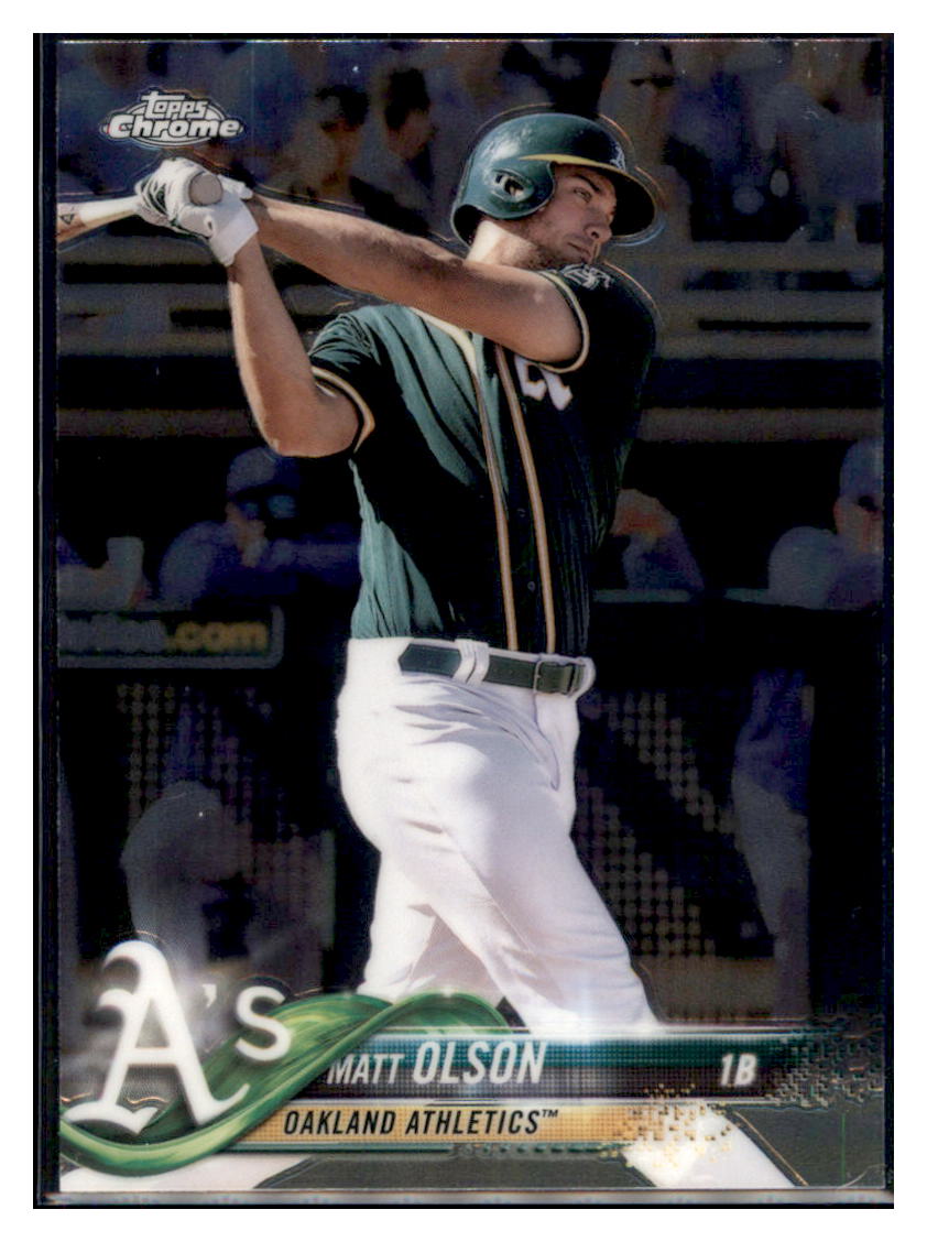 2018 Topps Chrome Matt Olson  Oakland Athletics #64 Baseball card   M32P3_1b simple Xclusive Collectibles   