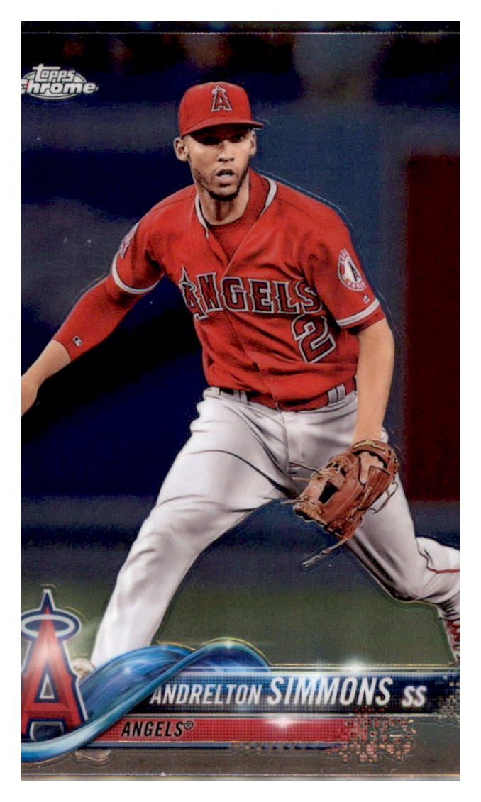 2018 Topps Chrome Andrelton Simmons  Los Angeles Angels #97 Baseball card   M32P3_1d simple Xclusive Collectibles   