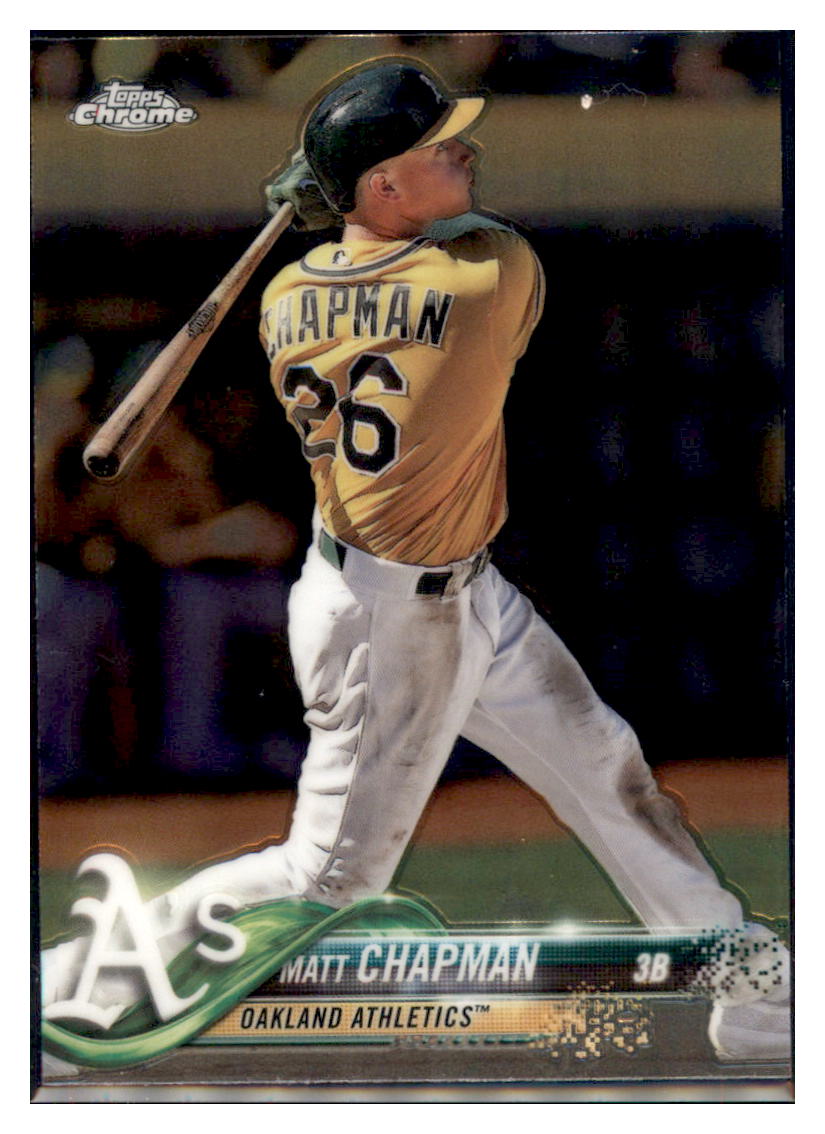 2018 Topps Chrome Matt Chapman  Oakland Athletics #190 Baseball card   M32P3 simple Xclusive Collectibles   
