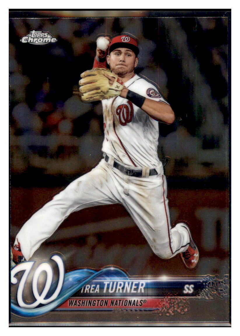 2018 Topps Chrome Trea Turner  Washington Nationals #146 Baseball
  card   M32P3_1a simple Xclusive Collectibles   