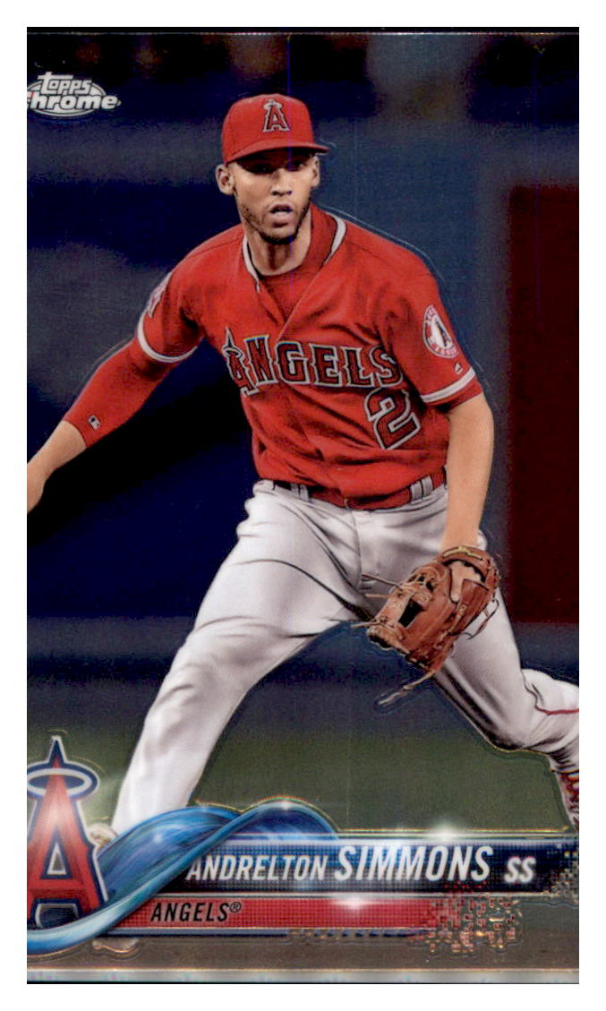 2018 Topps Chrome Andrelton Simmons  Los Angeles Angels #97 Baseball card   M32P3_1b simple Xclusive Collectibles   