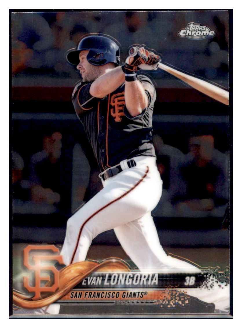 2018 Topps Chrome Evan Longoria  San Francisco Giants #95 Baseball card   M32P3 simple Xclusive Collectibles   