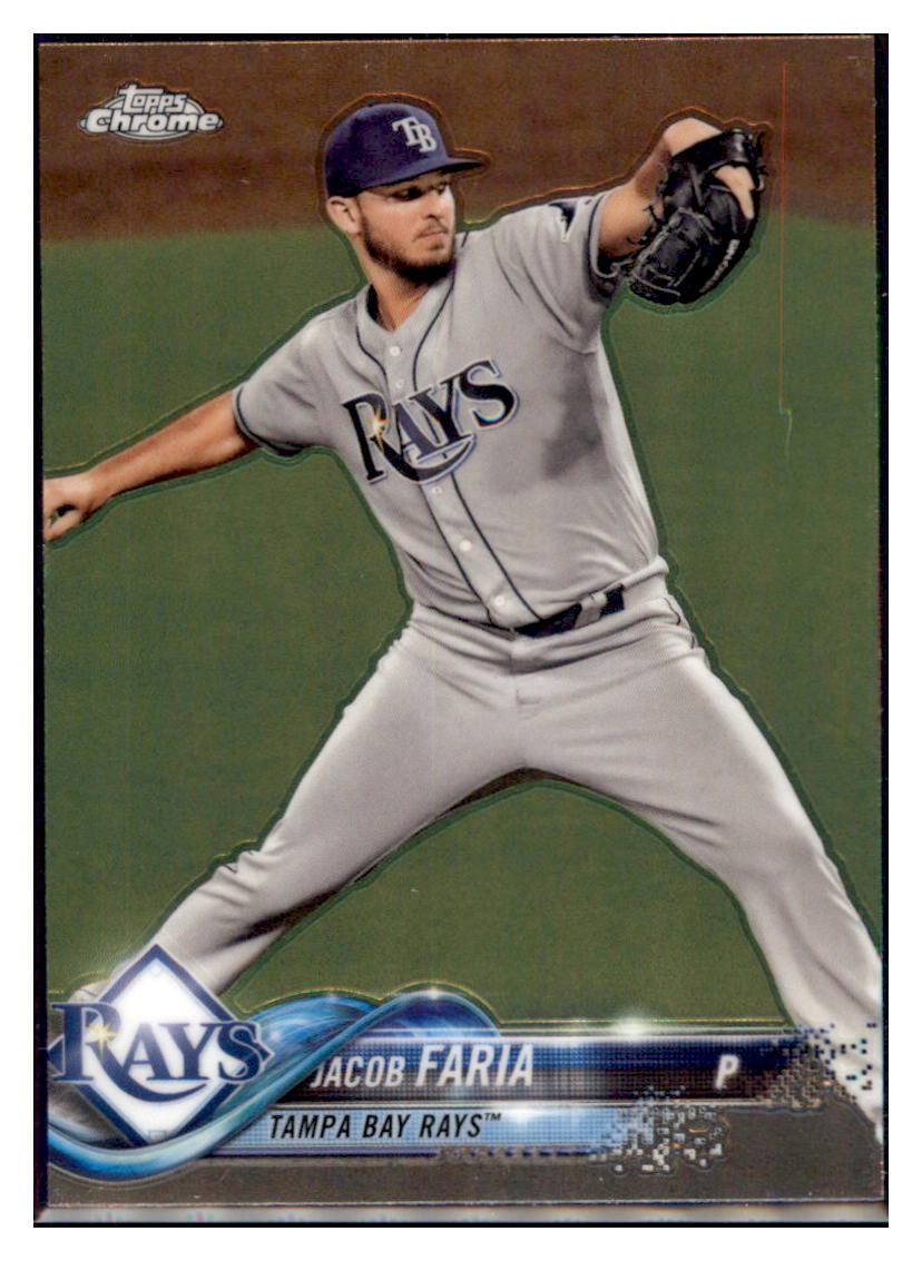 2018 Topps Chrome Jacob Faria  Tampa Bay Rays #57 Baseball card   M32P3_1a simple Xclusive Collectibles   