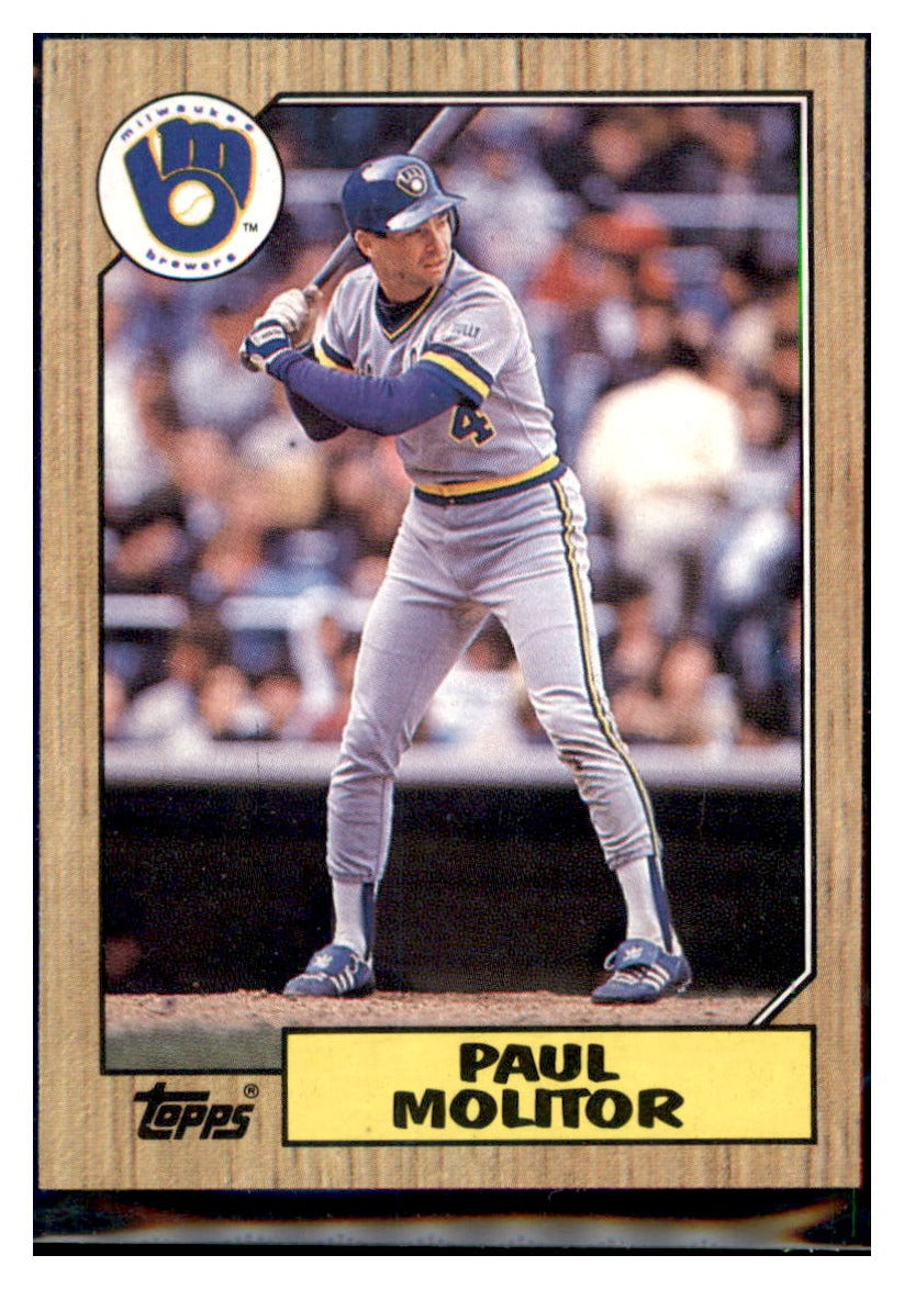 1987 Topps Paul Molitor  Milwaukee Brewers #741 Baseball card   M32P4 simple Xclusive Collectibles   