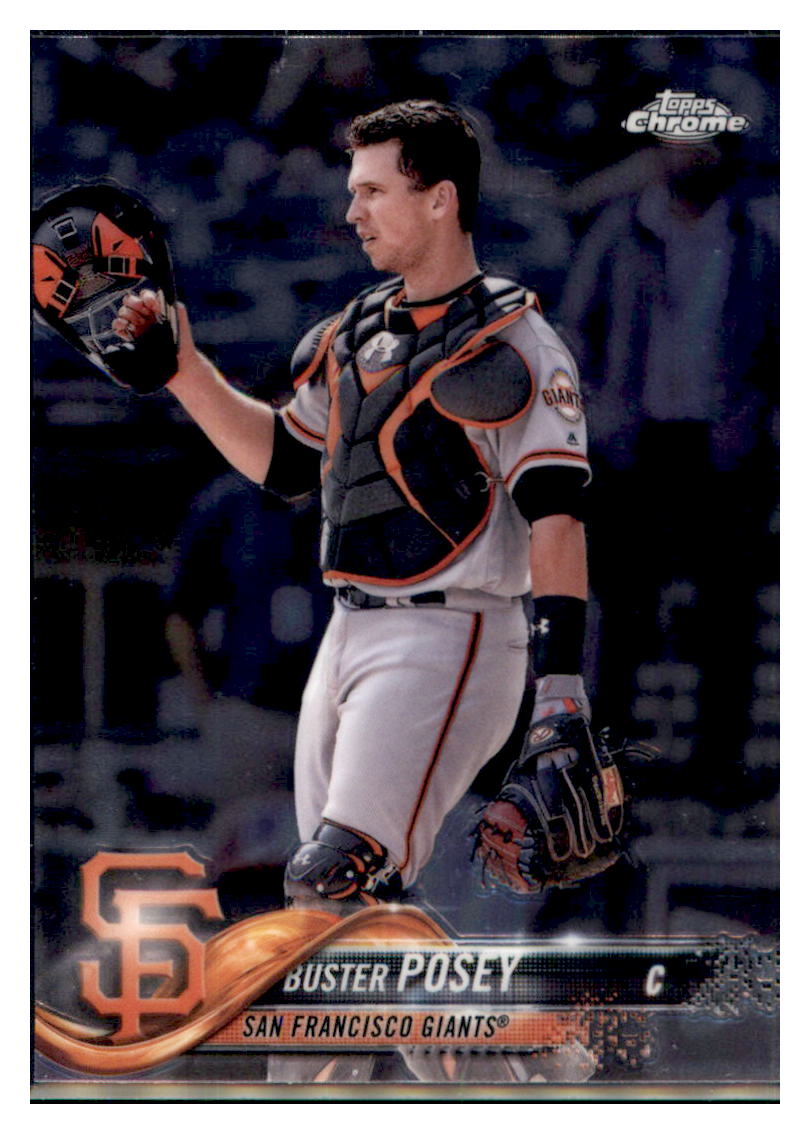 2018 Topps Chrome Buster Posey  San Francisco Giants #29 Baseball card   M32P4 simple Xclusive Collectibles   