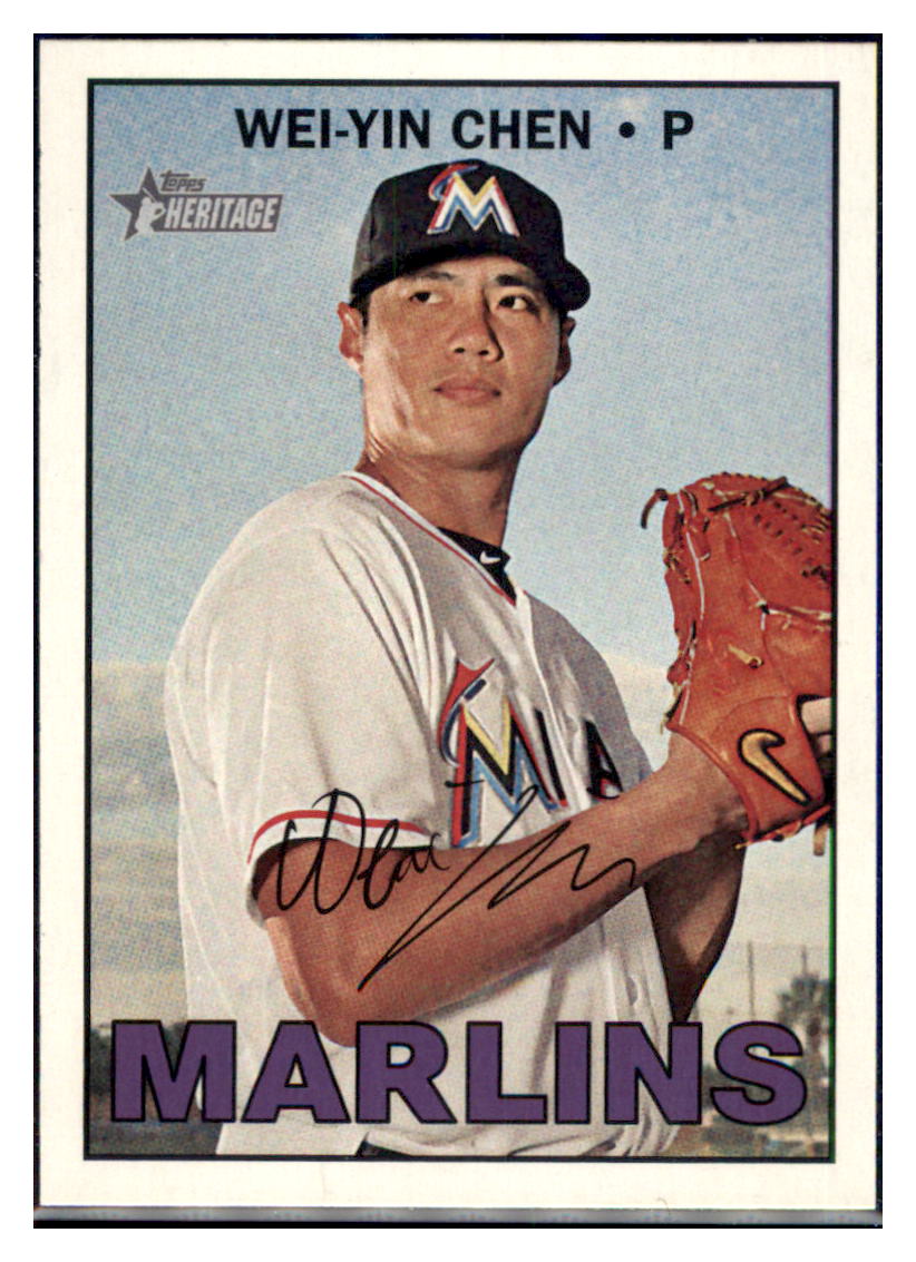 2016 Topps Heritage Wei-Yin Chen  Miami Marlins #538 Baseball card   M32P4 simple Xclusive Collectibles   