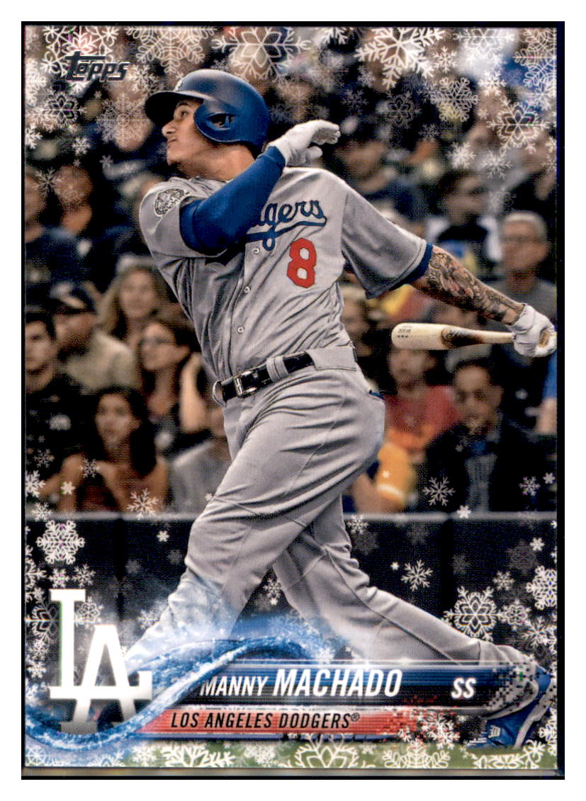 2018 Topps Holiday Manny Machado  Los Angeles Dodgers #HMW37 Baseball
  card   M32P4 simple Xclusive Collectibles   