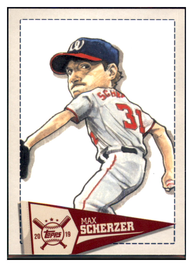 2019 Topps Big League Max Scherzer  Washington Nationals #SCR-MS Baseball
  card   M32P4 simple Xclusive Collectibles   