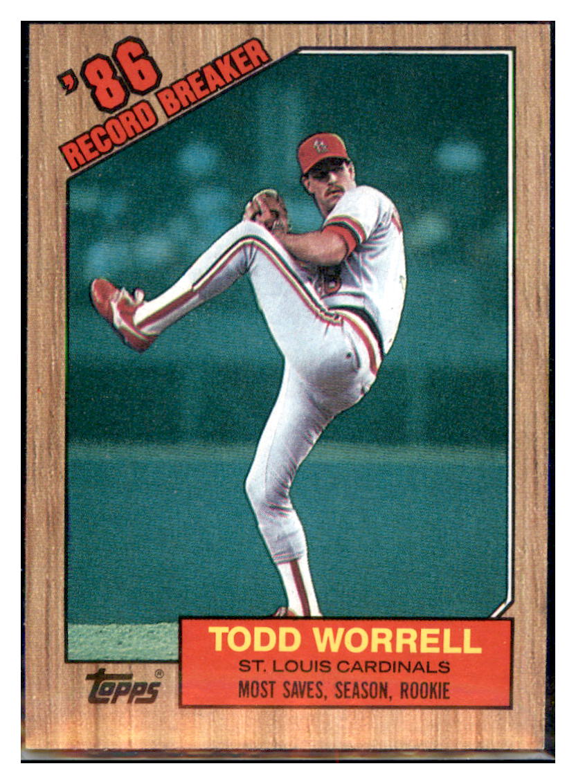 1987 Topps Todd Worrell  St. Louis Cardinals #7 Baseball card   M32P4 simple Xclusive Collectibles   