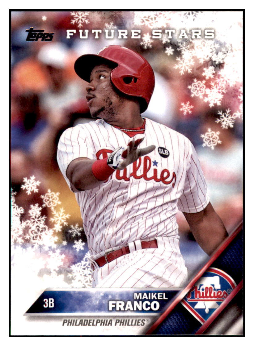 2016 Topps Holiday Maikel Franco  Philadelphia Phillies #HMW102 Baseball
  card   MATV2 simple Xclusive Collectibles   