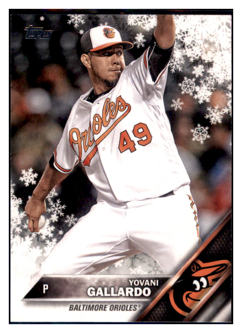 2016 Topps Holiday Yovani Gallardo  Baltimore Orioles #HMW140 Baseball
  card   MATV2 simple Xclusive Collectibles   