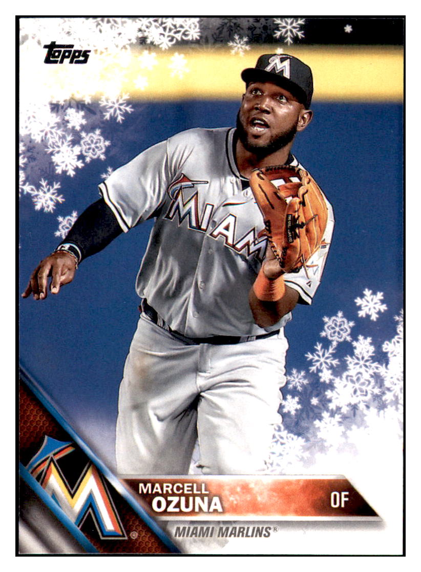 2016 Topps Holiday Marcell Ozuna  Miami Marlins #HMW52 Baseball card   MATV2 simple Xclusive Collectibles   