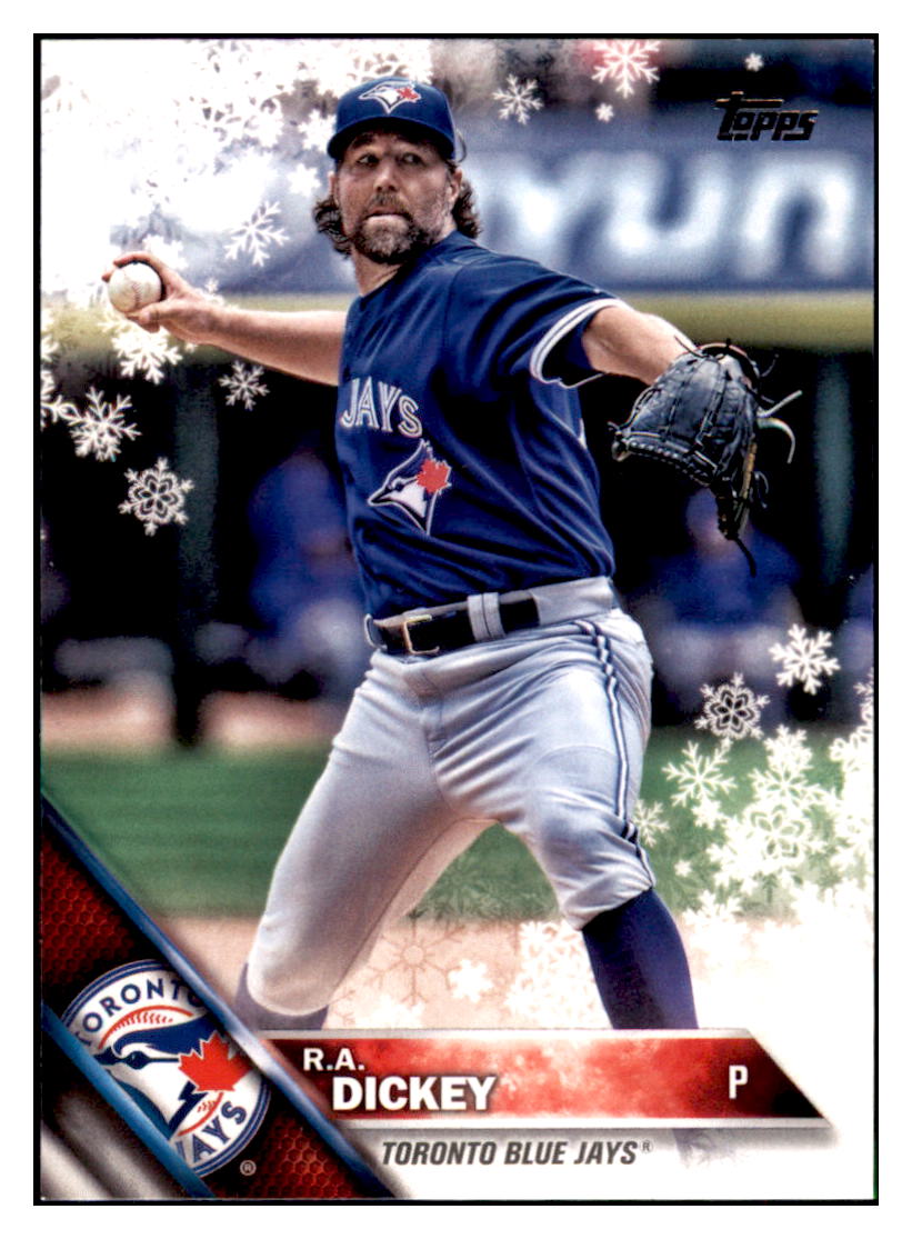2016 Topps Holiday R.A. Dickey  Toronto Blue Jays #HMW108 Baseball
  card   MATV2 simple Xclusive Collectibles   