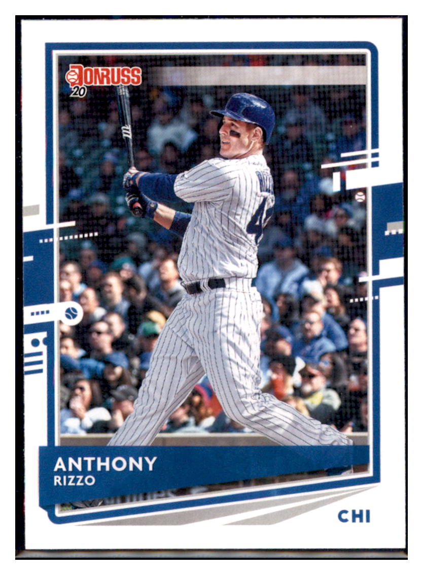 2020 Donruss Anthony Rizzo
  "Chi-Town" and old Donruss logo on back Chicago Cubs #132 Baseball
  card   MATV2 simple Xclusive Collectibles   