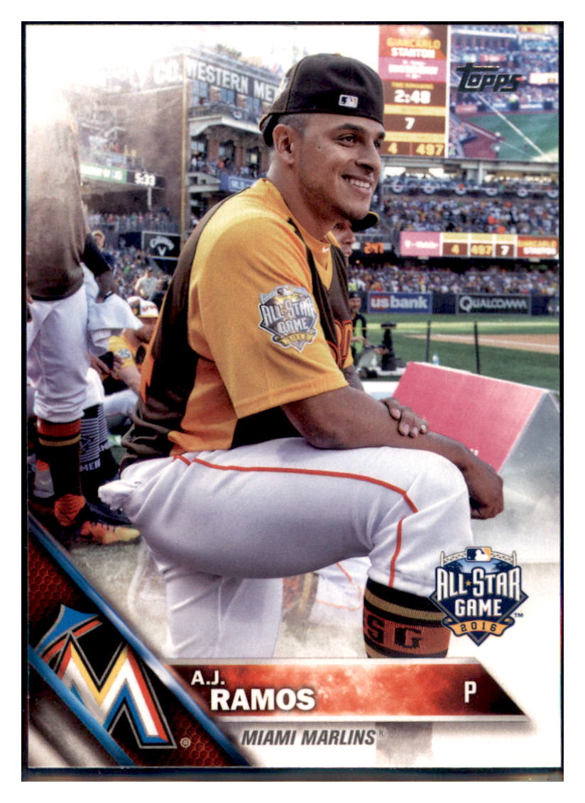 2016 Topps Update A.J. Ramos  Miami Marlins #US253 Baseball card   MATV2 simple Xclusive Collectibles   